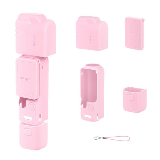 For DJI Osmo Pocket 4 aMagisn Multi-color Silicone Protective Case Full Body Sleeve Precision Cutout Anti-Scratch Skin(Pink)