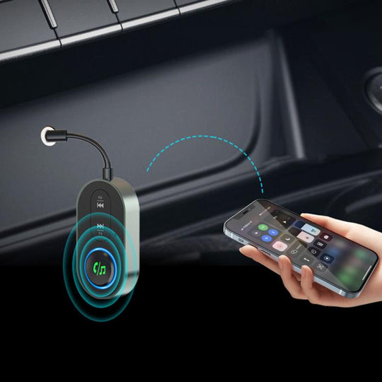 2 In 1 Remote Transmission Car Bluetooth Audio Adapter(Pearl Green)