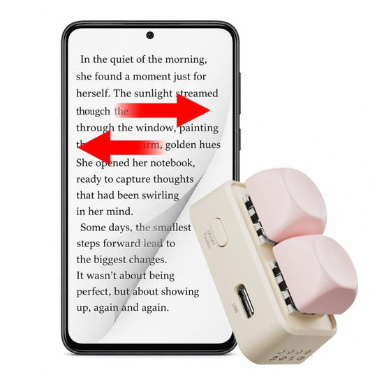 Hanlinyue 2-Key High-Speed Switch Keyboard Bluetooth Page Turner, Color: Pink For Phone
