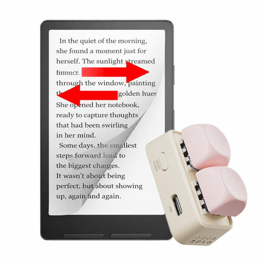 Hanlinyue 2-Key High-Speed Switch Keyboard Bluetooth Page Turner, Color: Pink For E-book