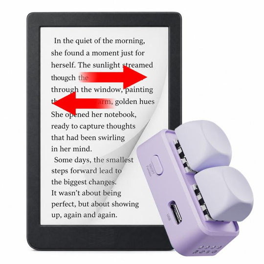Hanlinyue 2-Key High-Speed Switch Keyboard Bluetooth Page Turner, Color: Purple For KOBO