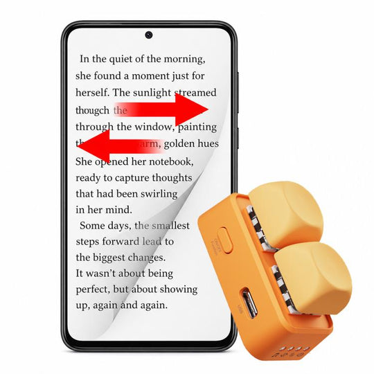 Hanlinyue 2-Key High-Speed Switch Keyboard Bluetooth Page Turner, Color: Orange For Phone