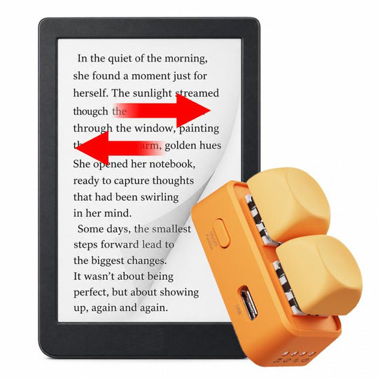 Hanlinyue 2-Key High-Speed Switch Keyboard Bluetooth Page Turner, Color: Orange For KOBO
