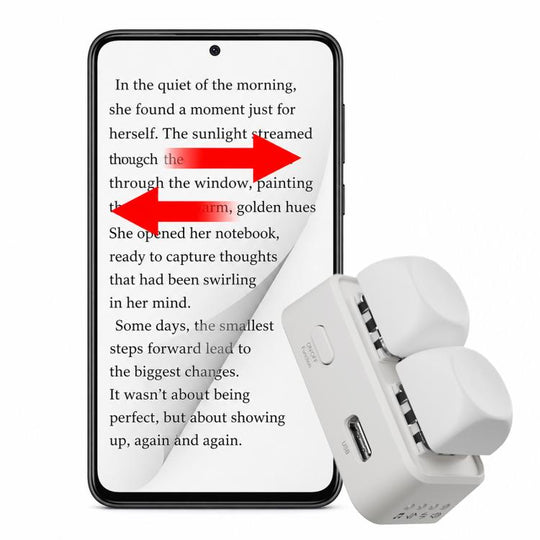 Hanlinyue 2-Key High-Speed Switch Keyboard Bluetooth Page Turner, Color: White For Phone