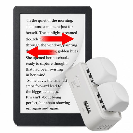 Hanlinyue 2-Key High-Speed Switch Keyboard Bluetooth Page Turner, Color: White For KOBO