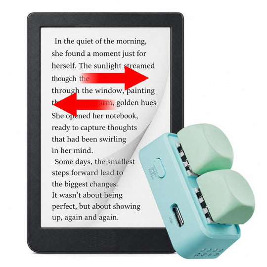 Hanlinyue 2-Key High-Speed Switch Keyboard Bluetooth Page Turner, Color: Blue For KOBO