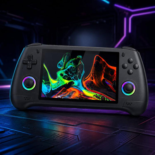 SJGAM M31 HD Retro Handheld Game Console 5.1 Inch RGB Joystick 3D Portable Arcade, Size: 64GB(Black)