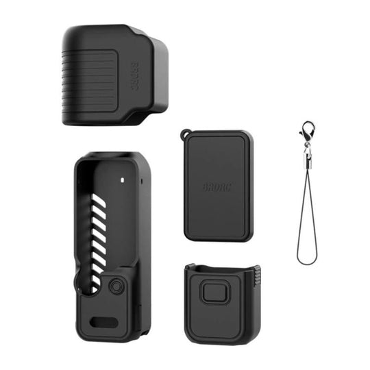 For DJI Osmo Pocket 4 BRDRC Display Sunshade Protective Silicone Case(Black)