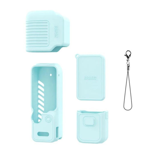 For DJI Osmo Pocket 4 BRDRC Display Sunshade Protective Silicone Case(Blue)