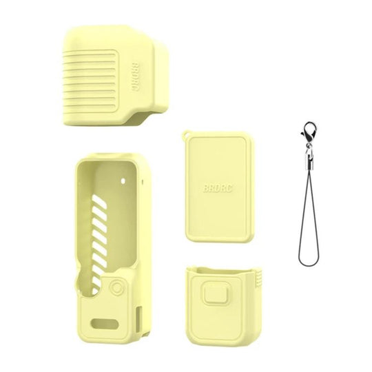 For DJI Osmo Pocket 4 BRDRC Display Sunshade Protective Silicone Case(Yellow)
