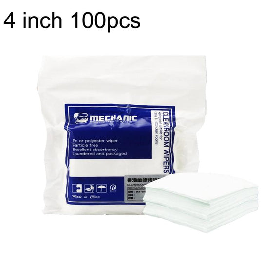 MECHANIC HK4090 Microfiber Lint-Free Cloth For Screen & Lens Cleaning, Industrial Dust Wiping Cloth, Spec: 4 inch 100pcs