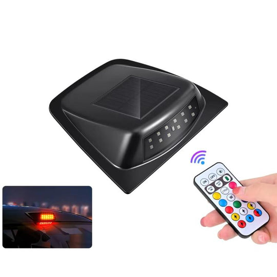 Car Roof LiDAR Decorative Cover Solar LED Daytime Running Lights High-Intensity Warning Lamp(Black Shell)