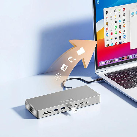 16 In 1 Laptop Quad-Screen Display Expansion Dock Type-C 3.2 Hub(HDMI x 2+DP)