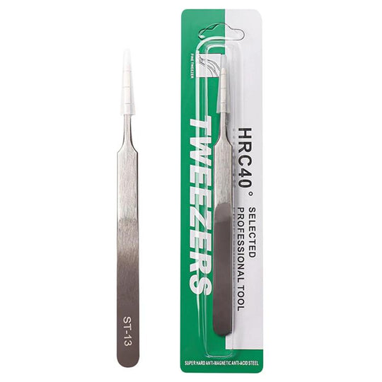 ST-13 Stainless Steel Anti-Static Tweezers For Phone Repair Multi-Purpose Tweezers For Jewelry Picking & Bird Nest Cleaning