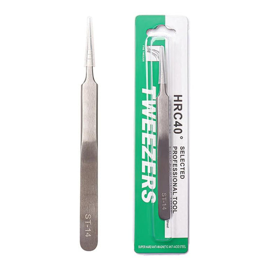 ST-14 Stainless Steel Anti-Static Tweezers For Phone Repair Multi-Purpose Tweezers For Jewelry Picking & Bird Nest Cleaning
