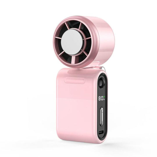 Semiconductor Ice Cooling Handheld Fan 5-Speed Turbo Mini Pocket Fan USB-C Rechargeable Small Personal Fan(Pink)
