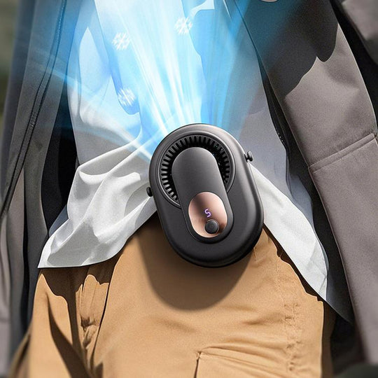 Y10 Portable Waist Fan With Power Display Rechargeable Neck Fan For Outdoor Use(Black)