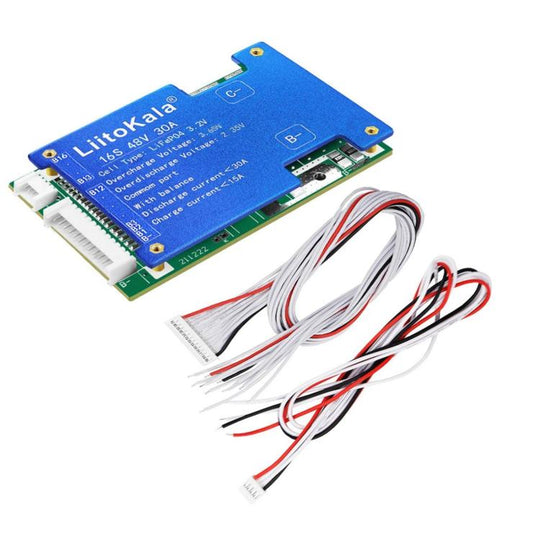 LiitoKala BMS Lithium Iron Phosphate Same-Port Balancing Battery Protection Board(16S-48V 30A)