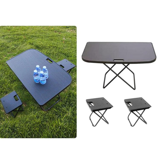 For Tesla Model Y 2021-2025 Trunk Small Table Board Foldable Portable Car Camping Tabletop, Spec: Table+2 Chairs
