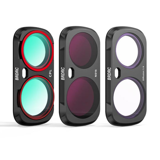 For Insta360 Luna Ultra BRDRC Filter Accessories, Specification: 3pcs /Set CPL + ND16 + Black Soft