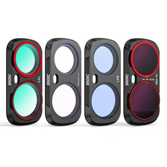 For Insta360 Luna Ultra BRDRC Filter Accessories, Specification: 4pcs /Set CPL + Black Soft + Anti-Light Pollution + Adjustable VND
