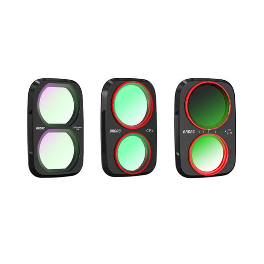For DJI Osmo Pocket 4P BRDRC Filter Lens Protection Accessory, Specifications: CPL + Soft Black + Adjustable VND