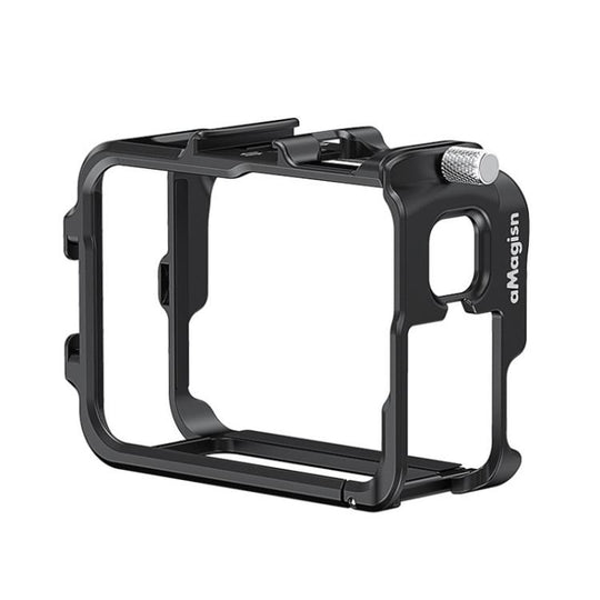 AMagisn Metal Frame Case For Insta360 Ace Pro 2 / Ace Pro / Ace Aluminum Utility Cage With Cold Shoe(Black)