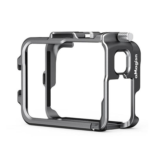AMagisn Metal Frame Case For Insta360 Ace Pro 2 / Ace Pro / Ace Aluminum Utility Cage With Cold Shoe(Gunmetal)