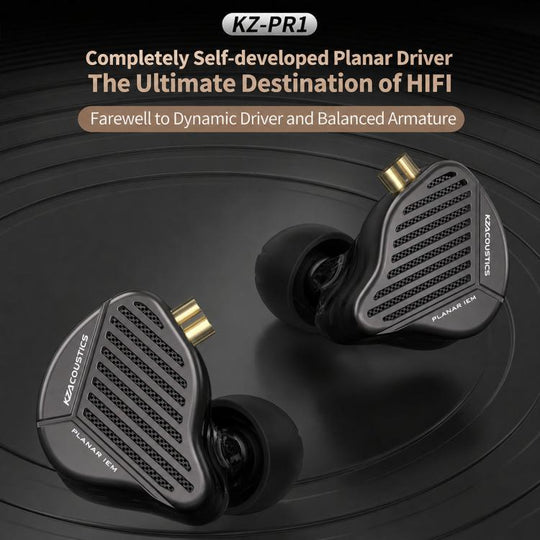 KZ-PR1 Planar Magnetic 1.2m Wired Earphones 13.2mm Planar Driver High-Res Hi-Fi Earbuds, Spec: With Mic
