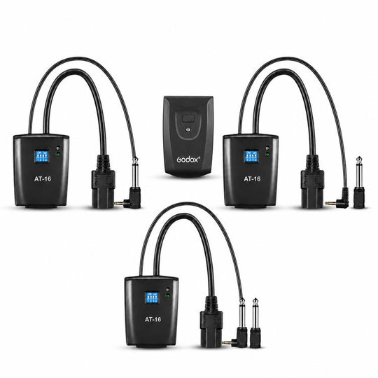 Godox AT-16 Wireless Trigger 16-Channel Flash Receiver Universal Camera Trigger, Spec: Transmitter+3 Receiver