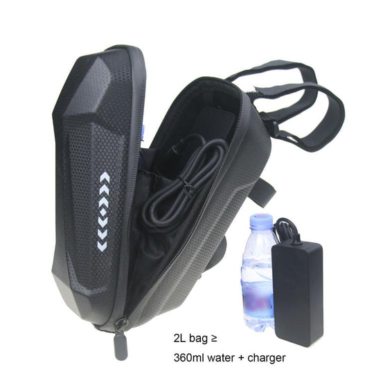 2L Waterproof Electric Scooter Handlebar Bag EVA Hard Shell Front Hanging Storage Pack for Bicycles(Black)