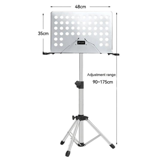 PERSEUS Portable Folding Music Stand Guitar & Violin Music Stand, Spec: 1.75m Bolded Silver