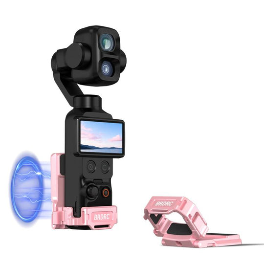 For DJI Osmo Pocket 4P / 4 / 3 BRDRC Multi-functional Magnetic Expansion Dock(Pink)