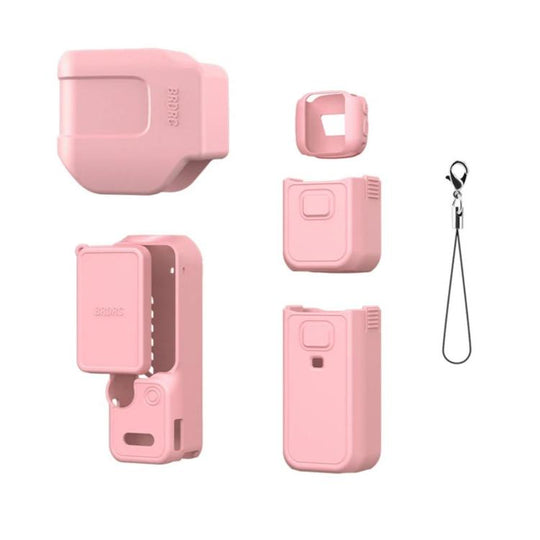 For DJI Osmo Pocket 4P BRDRC Body Protective Dustproof Silicone Case, Color: Vlog Combo Pink