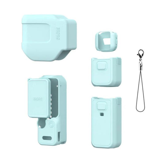 For DJI Osmo Pocket 4P BRDRC Body Protective Dustproof Silicone Case, Color: Vlog Combo Blue