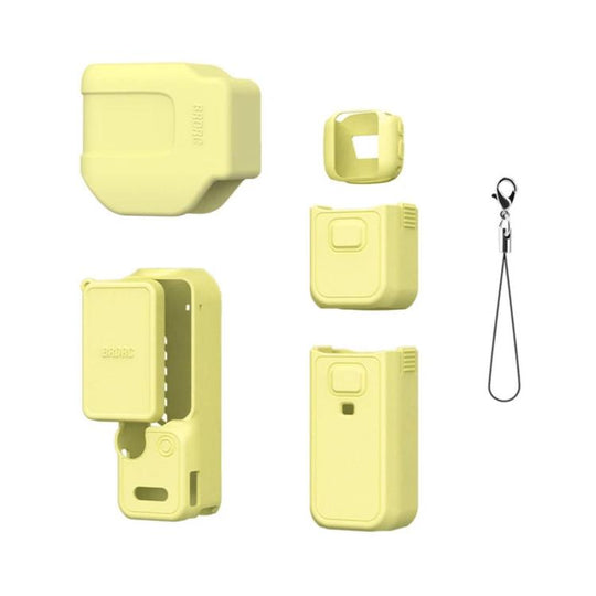 For DJI Osmo Pocket 4P BRDRC Body Protective Dustproof Silicone Case, Color: Vlog Combo Yellow