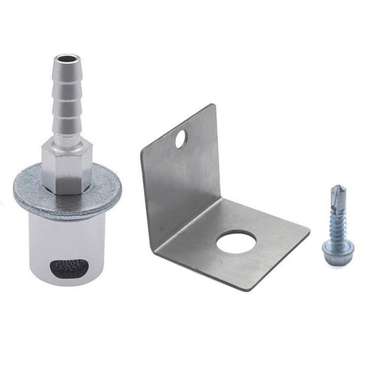 5/16-inch Remote-installed Exhaust Valve For Automotive Fuel Tanks, Color: Silver + Bracket + Screws
