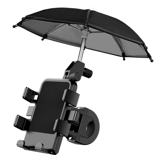 Motorcycle Phone Mount with Sunshade Mini Umbrella Universal Bike Cell Phone Holder For Handlebar