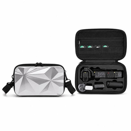 For DJI Osmo Pocket 4P Carrying Case Hard Shell Waterproof Storage Bag With Strap(Silver)