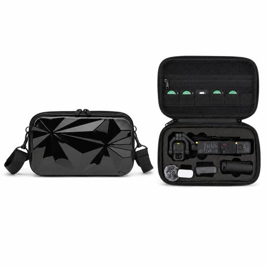 For DJI Osmo Pocket 4P Carrying Case Hard Shell Waterproof Storage Bag With Strap(Black)