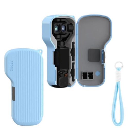 For DJI Osmo Pocket 4P BRDRC Lens Screen Cover Shockproof Case Filter Storage(Blue)