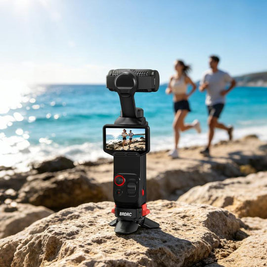 For Insta360 Luna Ultra BRDRC Magnetic Clip Quick-Release Charging Tripod(Black)