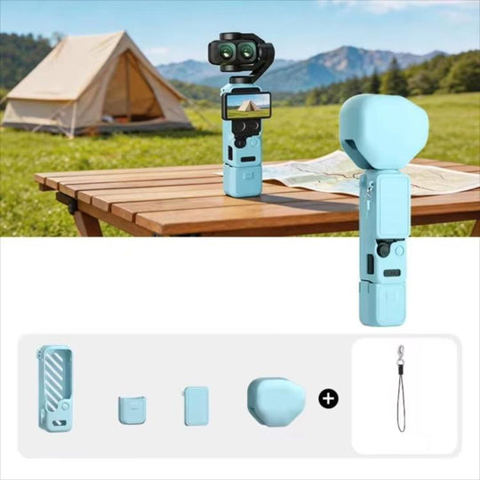 For DJI Osmo Pocket 4P CYNOVA Silicone Protective Case Screen Body Protective Cover(Blue)