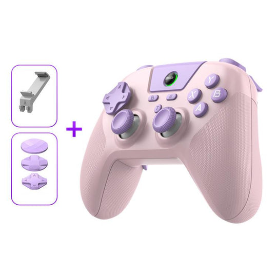 BSP G3 Tri-Mode Game Controller With Carbon Joysticks Macro Keys For PC / Switch / PS4 / iOS & Android With Stand Pink
