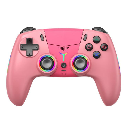 For PS5 Wireless Controller Bluetooth Gamepad With RGB Light, Hall Effect Joy, Back Macro Button(Pink)