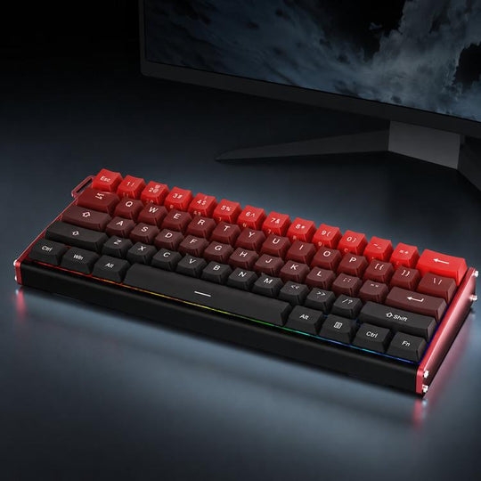 Ajazz ALUX60 CNC Aluminum Magnetic Switch Wired Gaming Keyboard, 8K Polling Rate 0.01mm RT Hot Swappable RGB, Color: Gradient Red