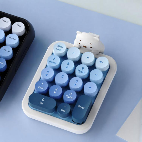 Ajazz AF18 Laptop 2.4G Wireless Numeric Keypad 18 Keys Numpad With Cute Silicone Bear Cover(Blue)