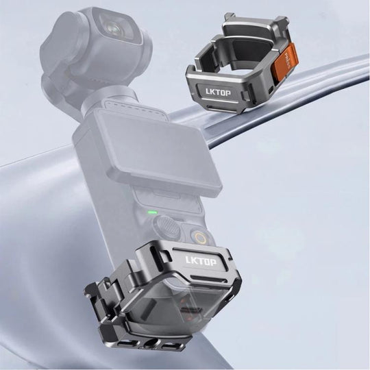 For DJI Osmo Pocket 4 / 3 LKTOP Quick Release Expansion Frame Aluminum Cage with Cold Shoe & Arca Swiss(AC-012)