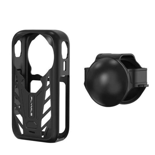 For Insta360 X6 Flymile Silicone Protective Case And Lens Cover(Black)