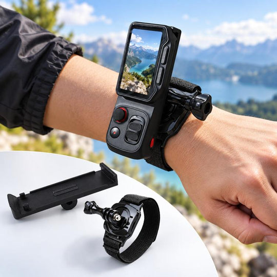 For Insta360 Luna Ultra Screen Module 360-degree Rotatable Wrist Strap Mount Kit Wristband Holder(Black)